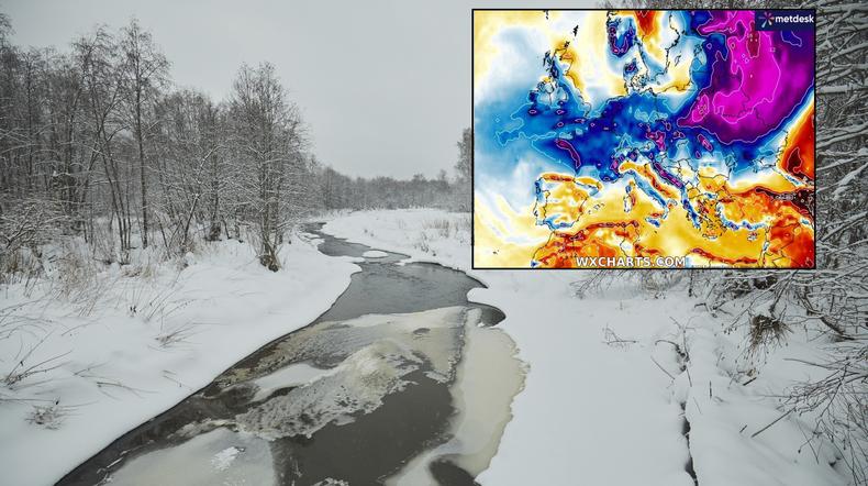 Wielki mróz atakuje Europę. Temperatura spada do -40 st. C (mapa: wxcharts.com)