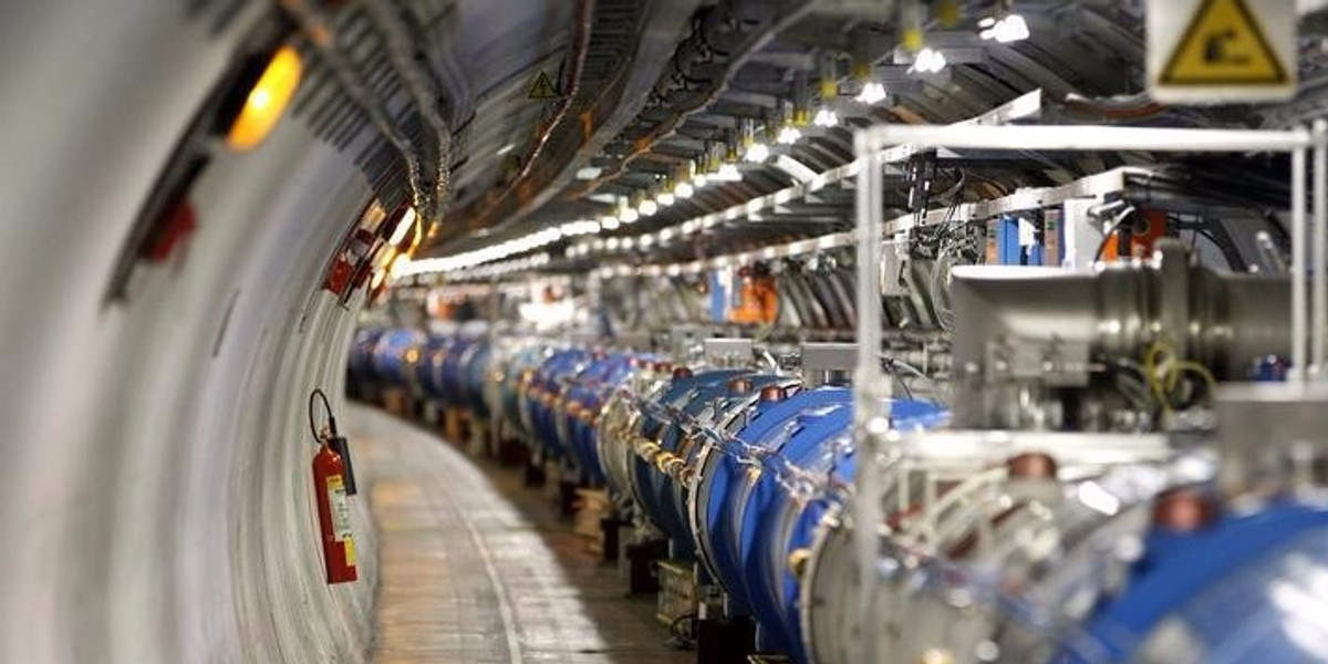 A general view of the Large Hadron Collider (LHC) experiment is seen during a media visit at the Organization for Nuclear Research (CERN) in the French village of Saint-Genis-Pouilly near Geneva in Switzerland