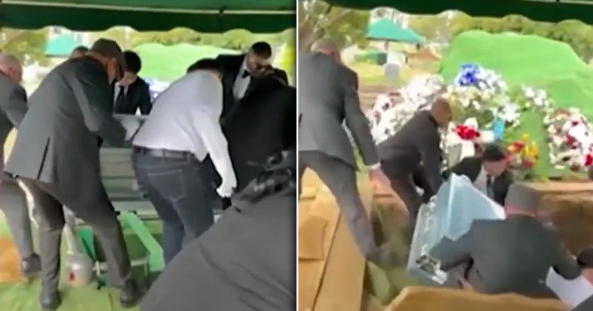 Przerażające sceny na pogrzebie. Nieśli trumnę, wpadli do grobu razem z nieboszczykiem