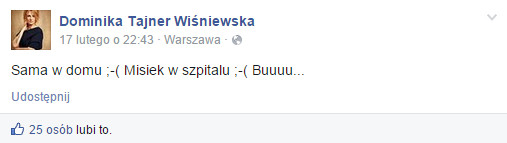 Wpis na Facebooku Dominiki Tajner-Wiśniewskiej (fot. screen z Facebooka)