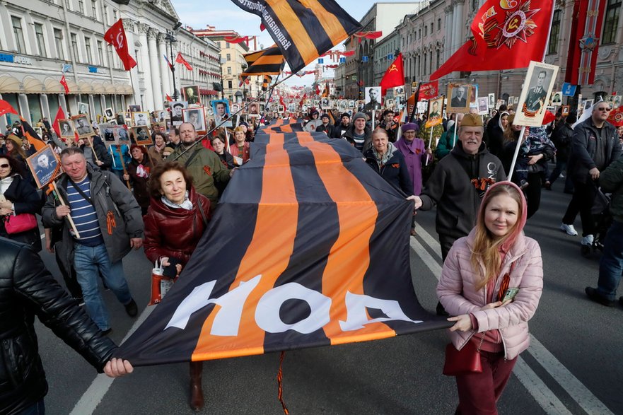 Zeszłoroczny marsz "Nieśmiertelnego Pułku" ulicami Moskwy