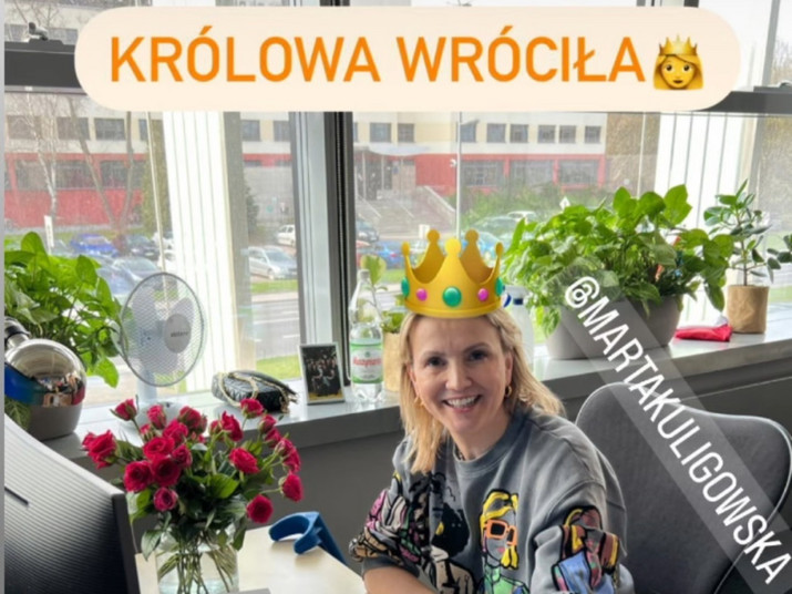 Marta Kuligowska wróciła do pracy - widok InstaStories zamieszczonego na profilu dziennikarki na Instagramie
