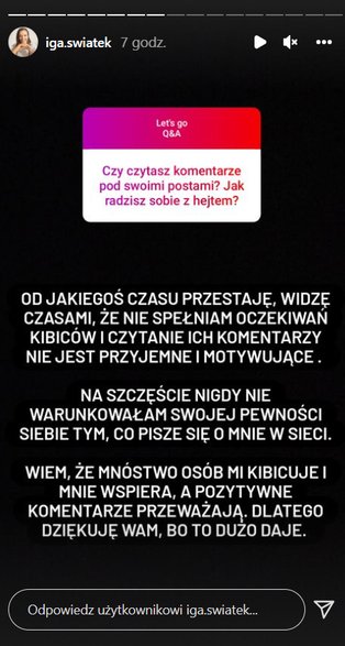 Iga Świątek odpowiadała na pytania fanów