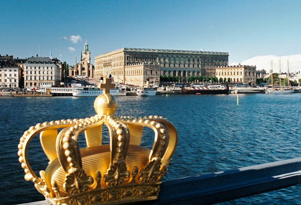 Widok na pałac królewski w Sztokholmie