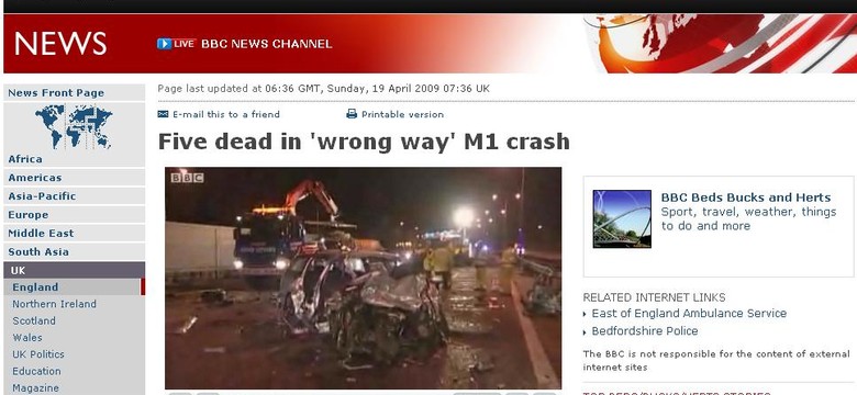 Polak zabił pięć osób. Jechał pod prąd