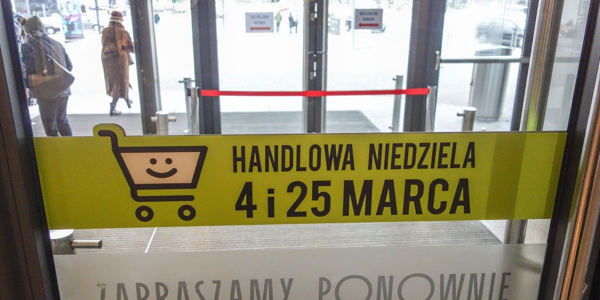 Zakaz handlu w niedziele wszedł w życie od 1 marca br.