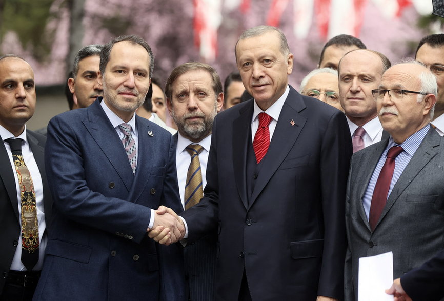 Prezydent Erdogan i Fatih Erbakan w Ankarze, 28 marca 2024 r.