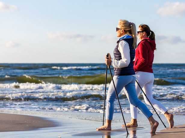 Nordic walking na plaży