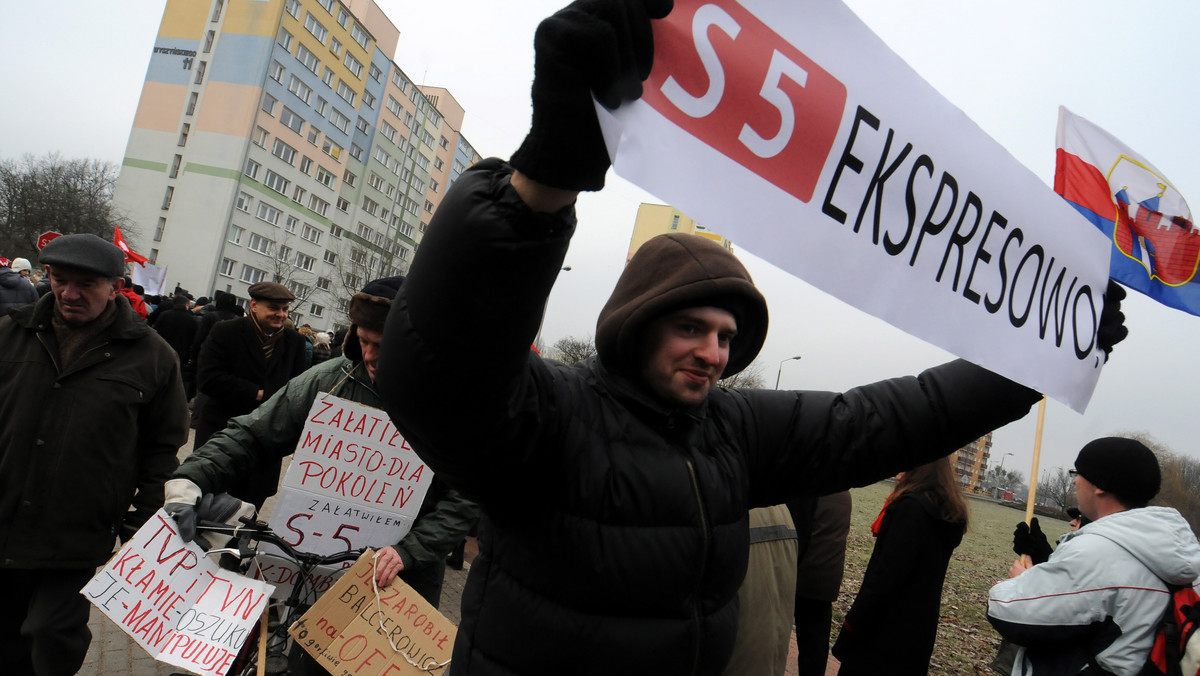 BYDGOSZCZ PROTEST OPÓŹNIENIE BUDOWY S5