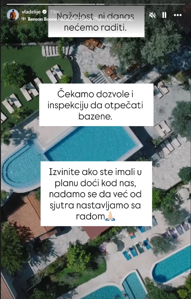 OBRT U CRNOJ GORI: Vladimir Tomović se hitno oglasio nakon zatvaranja bazena - "U ovo smo ugradili svaku kap krvi i znoja"