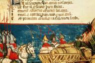 The Army of Charlemagne (742-814) and the Transportation of Provisions, from a Venetian Codex (vellu