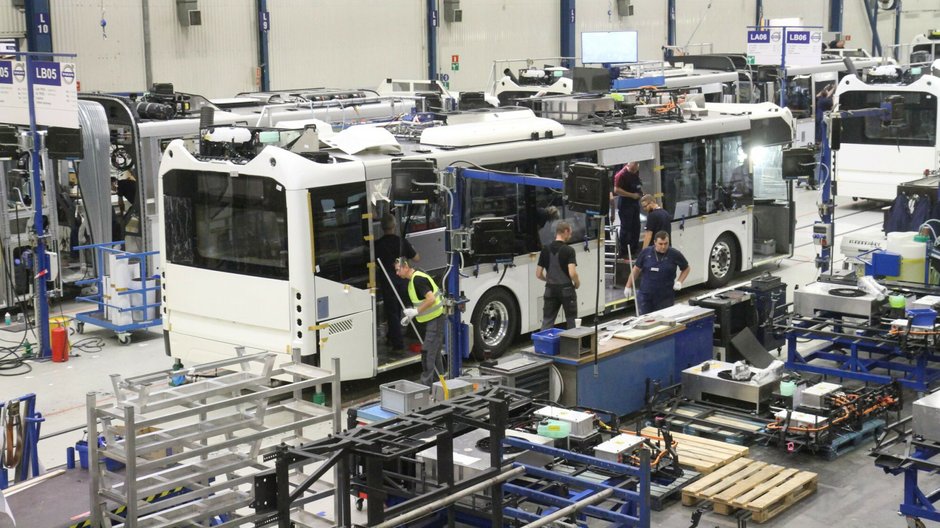 Fabryka autobusów Volvo we Wrocławiu, która produkuje głównie na eksport