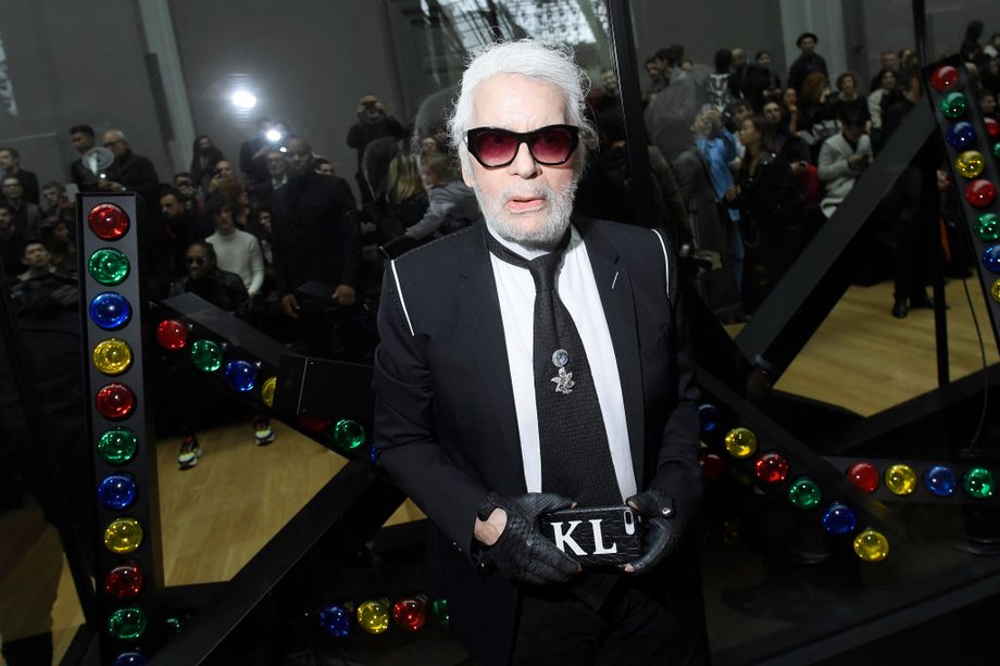 Karl Lagerfeld podczas Paris Fashion Week w styczniu 2018 r.