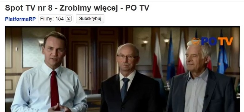 Platforma w nowym spocie obiecuje górę pieniędzy z Unii