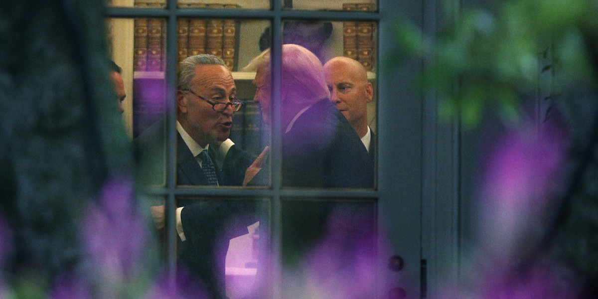 This photo of Trump and Schumer gives a behind-the-scenes look at the meeting that reportedly left GOP leaders furious