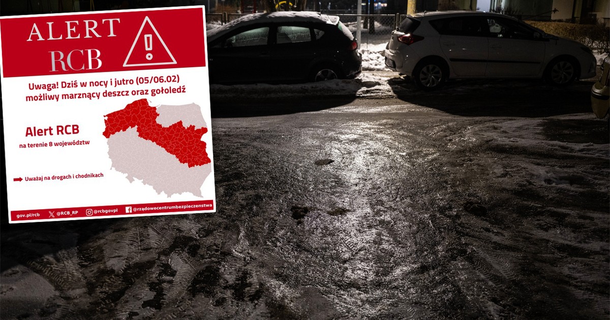 Ślizgawka na drogach - ostrzeżenie RCB