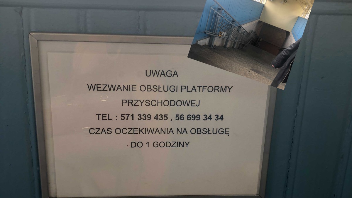 Toruń: niepełnosprawni muszą czekać do godziny, aby użyć windy na dworcu