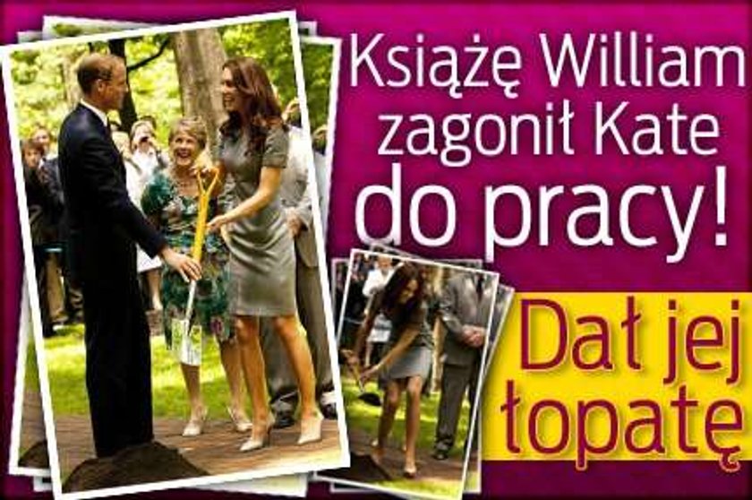 Książę William zagonił Kate do pracy! Dał jej łopatę