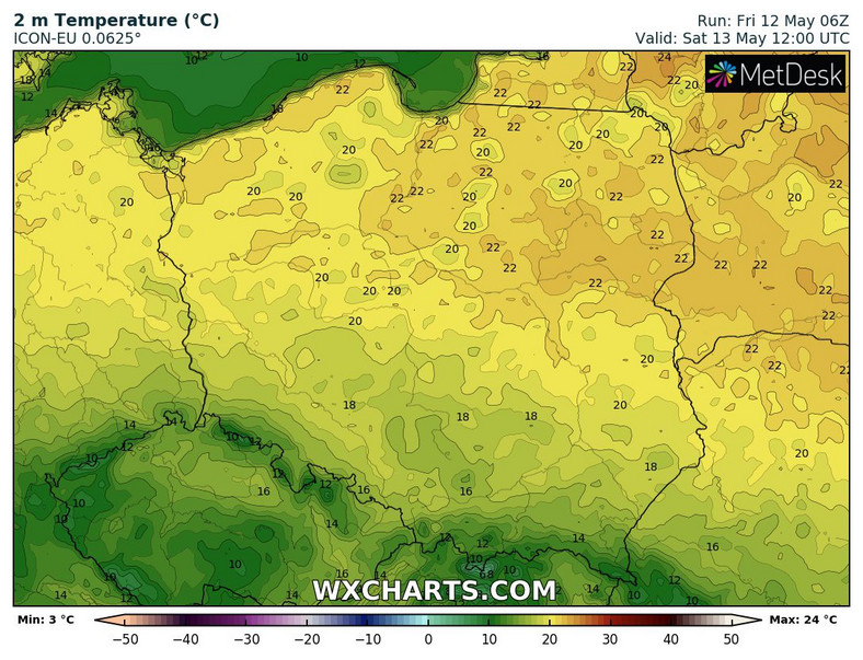 Temperatura w dużej części kraju przekroczy 20 st. C