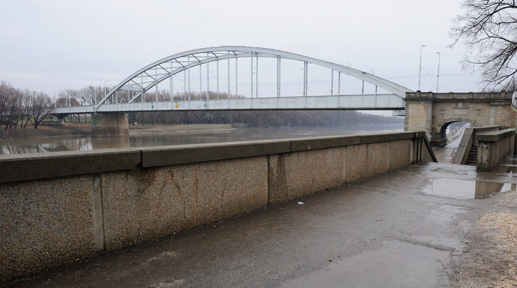 A fiatal férfi összevágta a karját és a Tiszába akart ugrani Szegeden a Belvárosi hídon kedd este.
/Fotó: MTI-Kelemen Zoltán Gergely