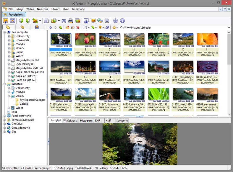 XnView Complete posiada prosty w obsłudze interfejs użytkownika, dzięki czemu przeglądanie zdjęć jest komfortowe