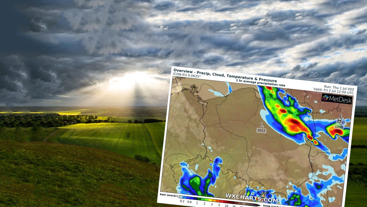 Prognoza pogody na piątek, 2 lipca. Burze będą słabły. Umiarkowanie ciepło