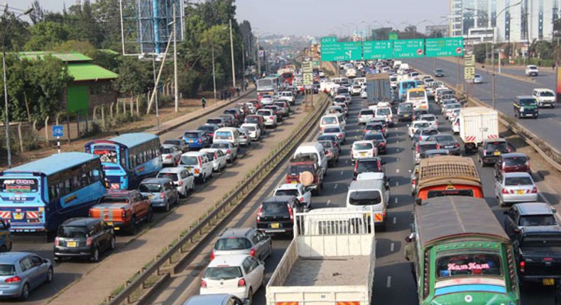 Vehicles stuck in traffic