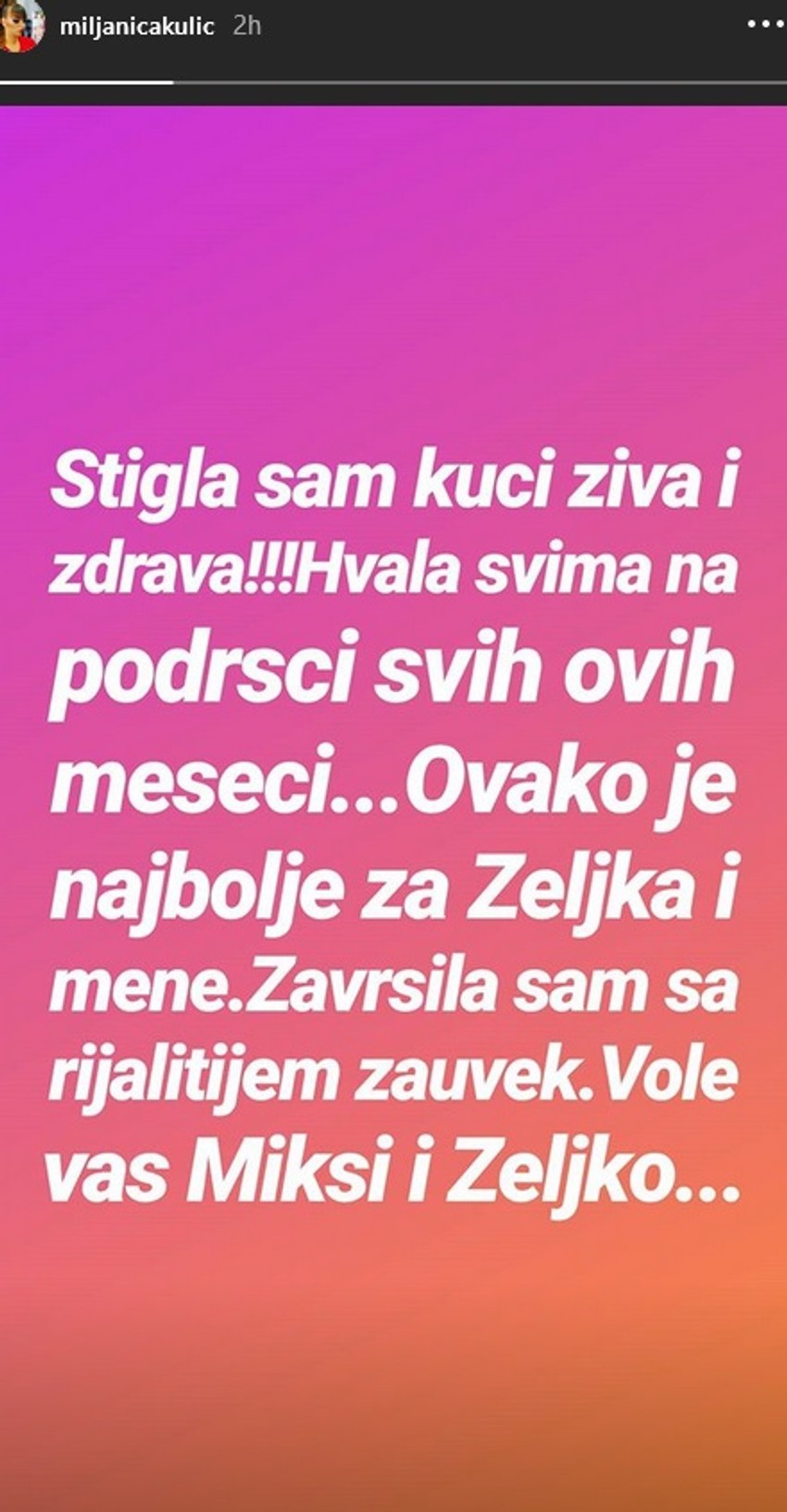Miljana Kulić se oglasila nakon izbacivanja iz "Zadruge"