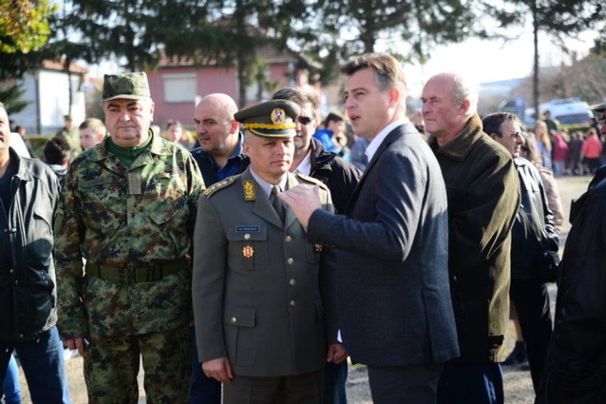 Komandat Milosav Simović i gradonačelnik Vladan Vasić