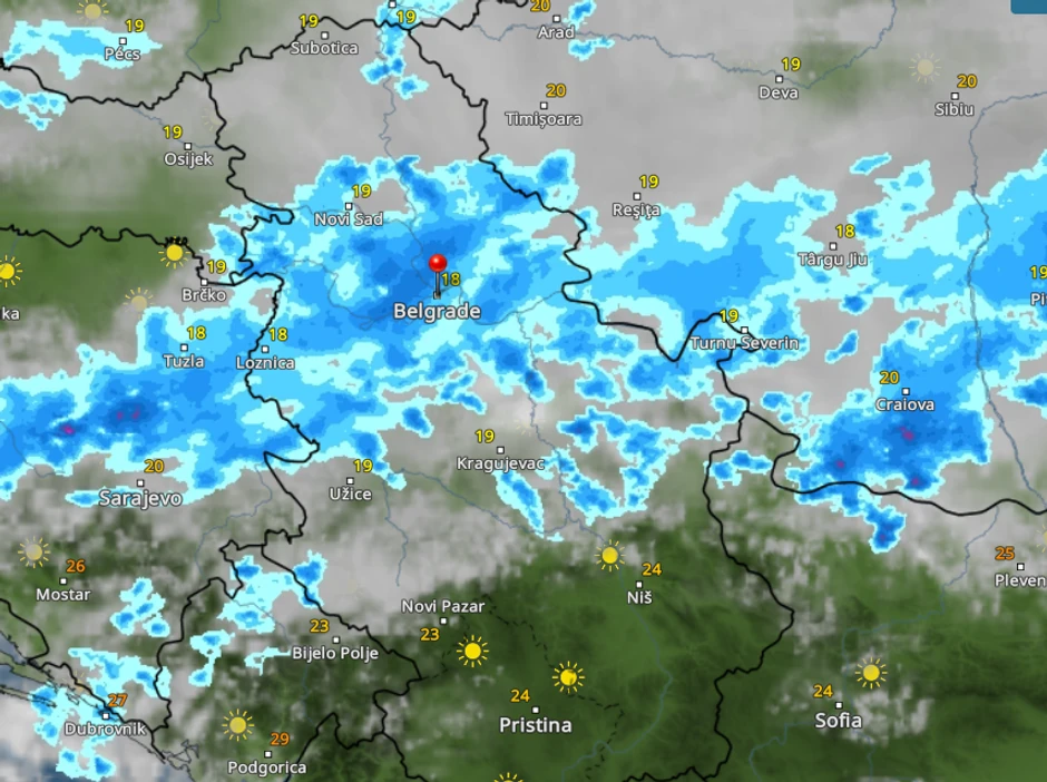 Kretanje nevremena u 9 sati