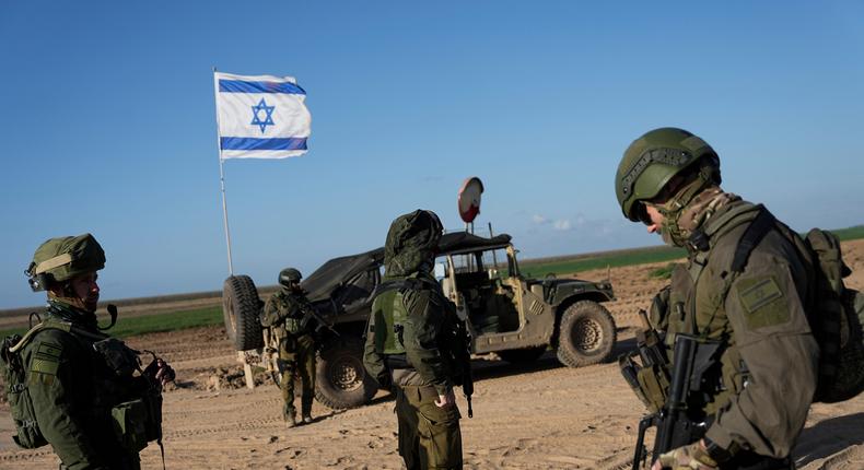 Israeli soldiers are seen near the Gaza Strip border in southern Israel on March 4, 2024.AP Photo/Ohad Zwigenberg