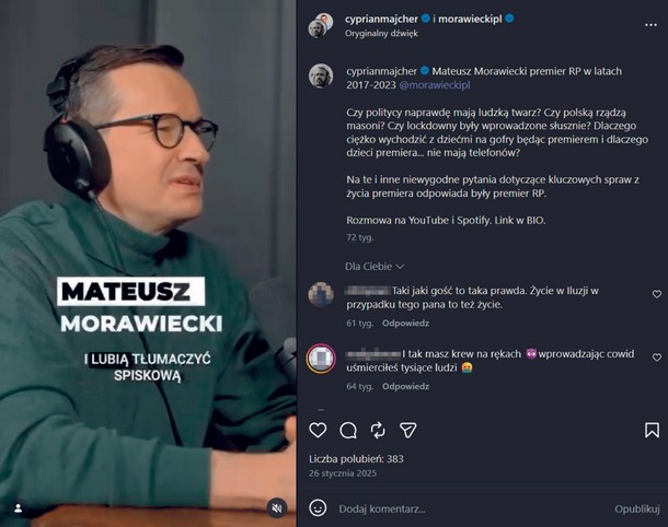 Mateusz Morawiecki był gościem podcastu Cypriana Majchera w styczniu 2025 r.