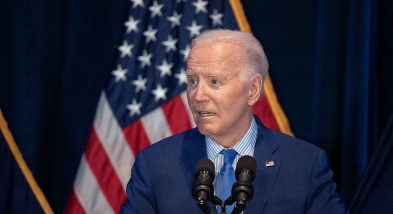 President Joe Biden speaks to a crowd during the South Carolina Democratic Party First in the Nation Celebration and dinner at the state fairgrounds on January 27, 2024, in Columbia, South Carolina.Sean Rayford/Getty Images