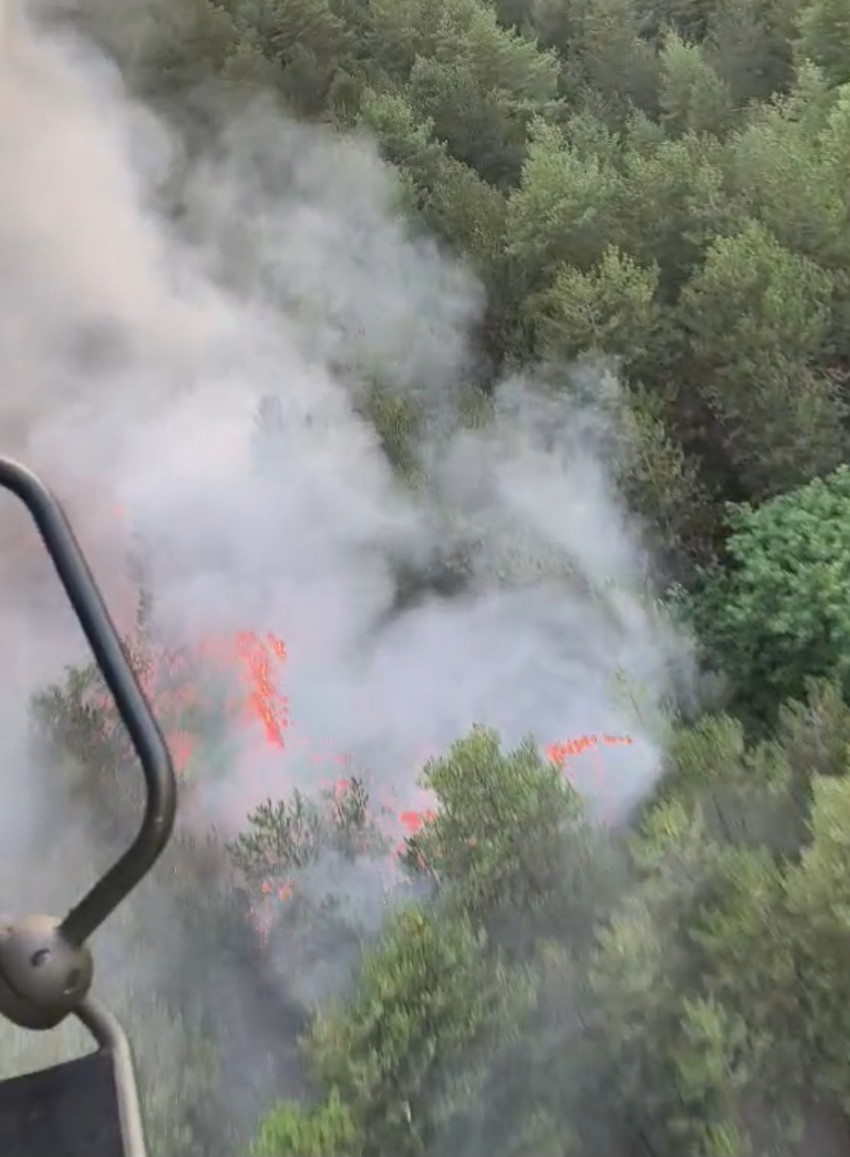 Gašenje požara u Deliblatskoj peščari iz helikoptera MUP  