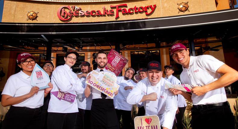 Cheesecake Factory employees.Associated Press