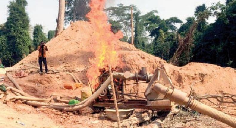 Furious minister orders burning of galamsey equipment