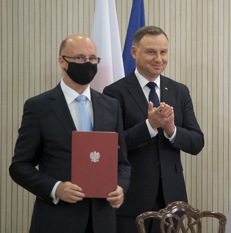 Prezydent Andrzej Duda i Piotr Wawrzyk