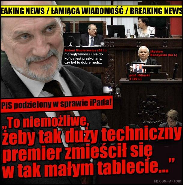 Kaczyński ipad Gliński mem 7 Faktoid