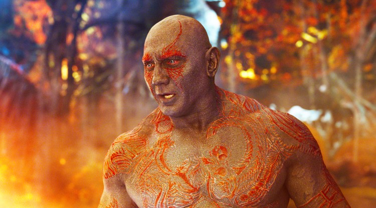 Dave Bautista, mint Drax a Galaxis Őrzőiben.