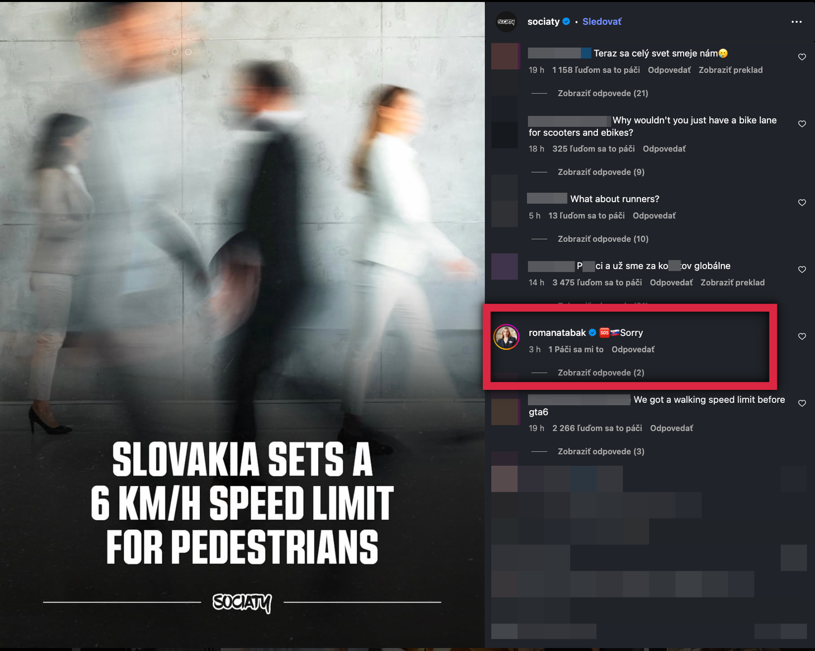 Nový slovenský zákon zaujal zahraničný profil na Instagrame. 