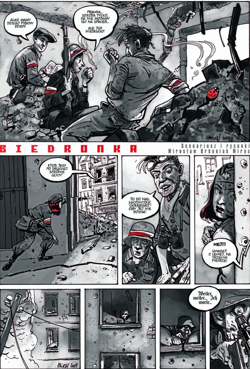 Komiks Mirosława Urbaniaka "Biedronka", zwycięzca konkursu komiksów o Powstaniu Warszawskim