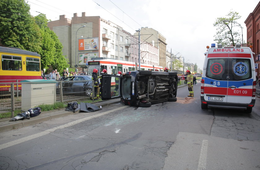 Wypadek na Kościuszki w Łodzi