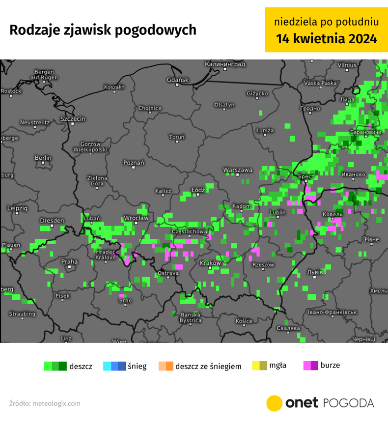 W całym kraju spadnie deszcz i przejdą burze