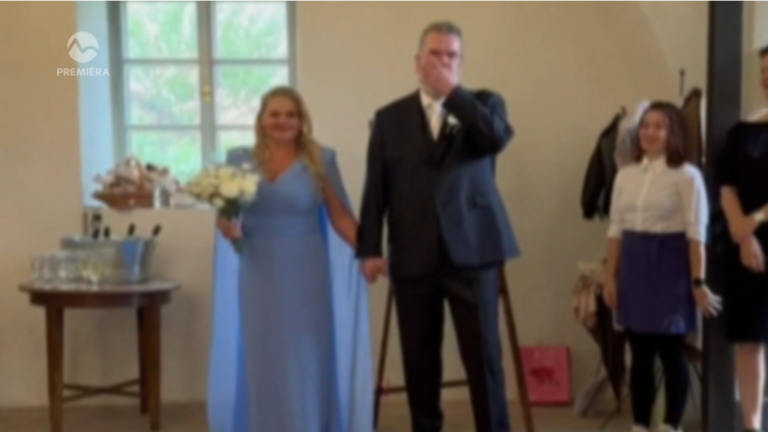 Zábery z utajenej svadby Richarda Müllera a Vandy Wolfovej.