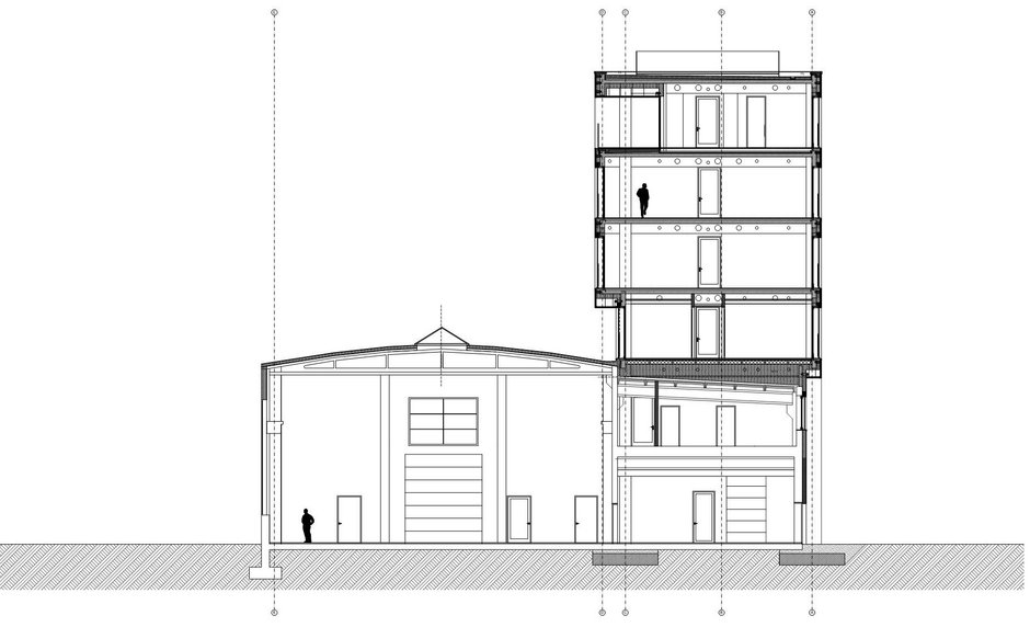 Nowy biurowiec w Poznaniu, przekrój © Easst Architects