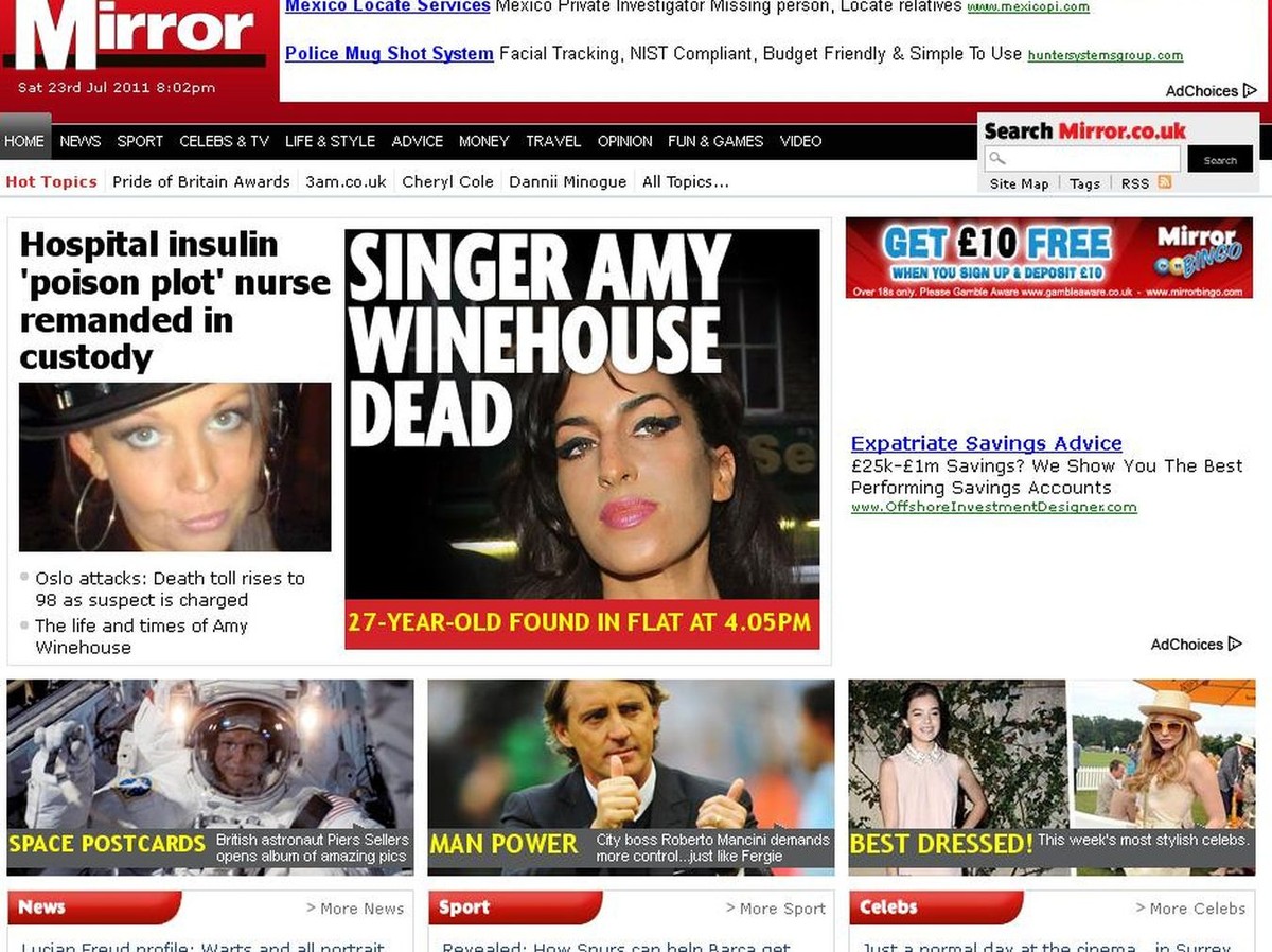 "Daily Mirror" miał też nagminnie podsłuchiwać