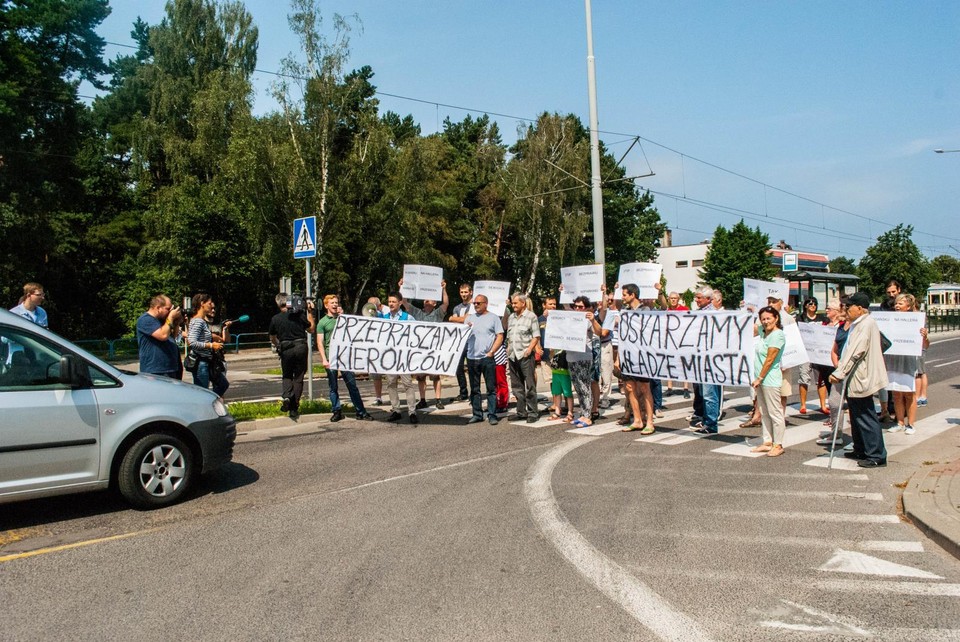 Blokowali skrzyżowanie w Gdańsku