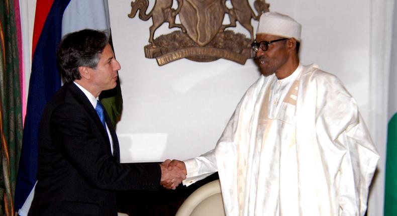 President Muhammadu Buhari meets with US Deputy Secretary of State, Anthony Blinken on July 8, 2015.