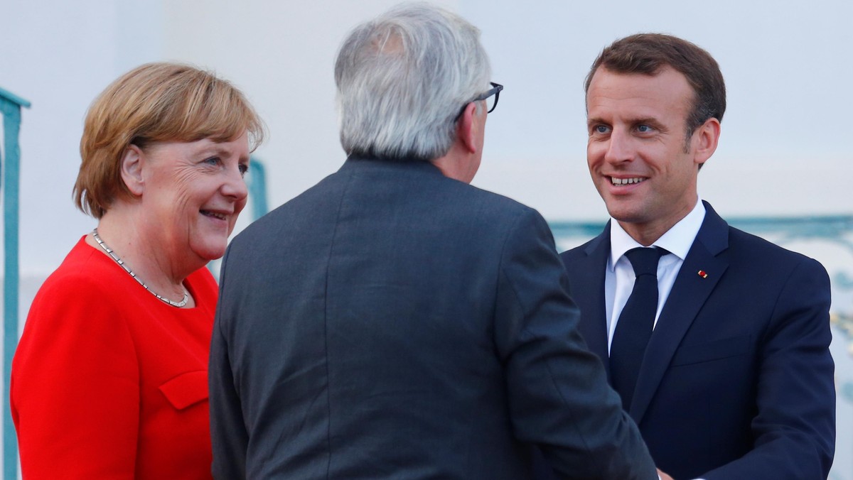 Angela Merkel, Emmanuel Macron, Jean-Claude Juncker