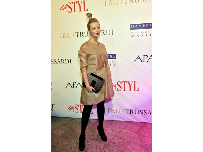 Agnieszka Wagner w szytej na miarę sukience Mario Menezi.